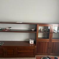 Credenza piu libreria legno massello