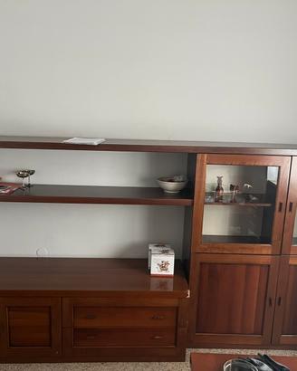 Credenza piu libreria legno massello