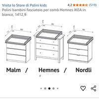 Fasciatoio per comò Polini, con cuscino Ikea Vadra