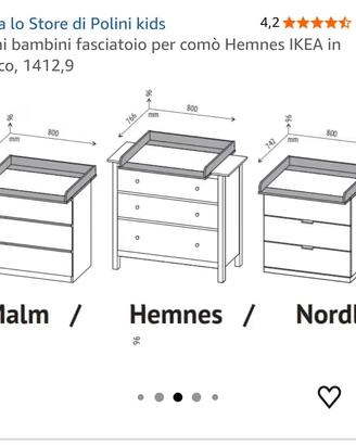 Fasciatoio per comò Polini, con cuscino Ikea Vadra