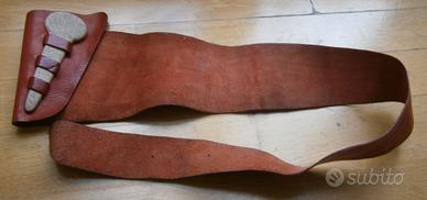 Cinta/Cintura donna vintage in pelle, rossa, 105 c