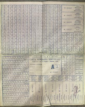 CARTA ANNONARIA PROV. DI VARESE - ANNO 1948