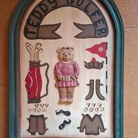 tavola vintage legno 3d Teddy Golfer