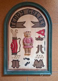 tavola vintage legno 3d Teddy Golfer