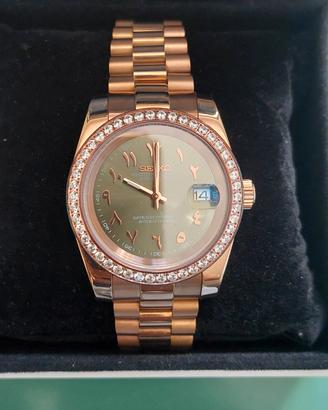 Seiko Mod "Datejust" Arabic Dial Rose Gold (Nuovo)