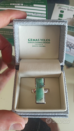 Anello in argento e smeraldo certificato. Nuovo