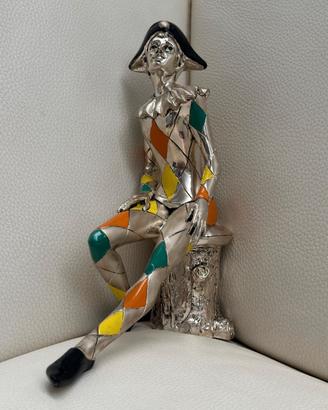 Statuetta Arlecchino Zeus Argenti e smalti