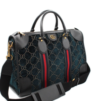 Gucci Borsa da Viaggio Media in Velluto Blu
