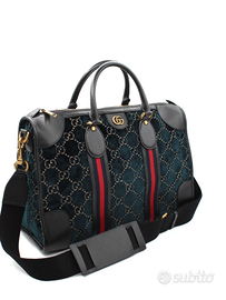 Gucci Borsa da Viaggio Media in Velluto Blu