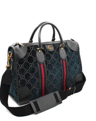 Gucci Borsa da Viaggio Media in Velluto Blu
