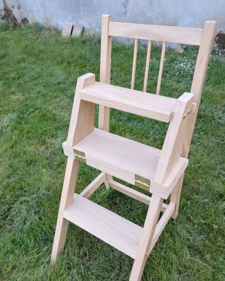 sedia a scaletta in legno massiccio