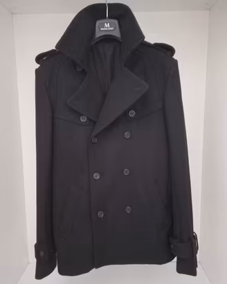 Elegante cappotto nero nuovo firmato Mangano.