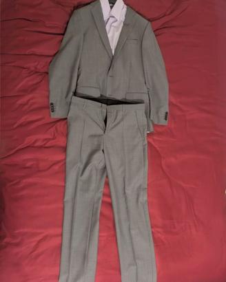 Completo Hugo Boss grigio + camicia – taglia 44