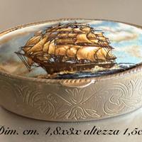 Scatola portapillole Vintage in metallo argentato