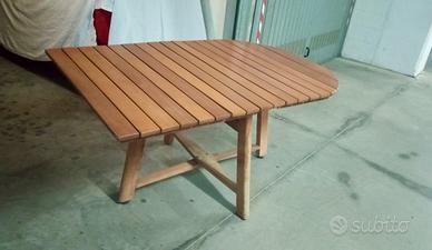 Tavolo Allungabile da Esterno in Teak con 8 Sedie