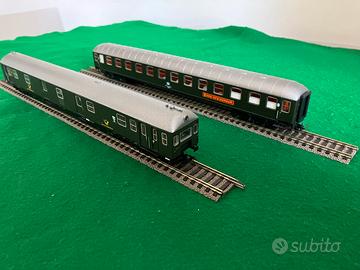 Trenino Liliput bagagliaio e carrozza DB scala H0