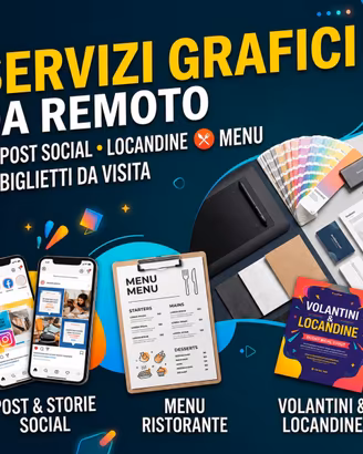 Grafico per social, volantini e menu