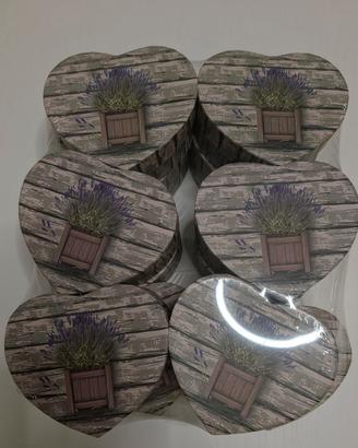 set 12 scatole a cuore con coperchio