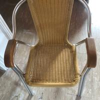 Sedie in rattan, alluminio e legno