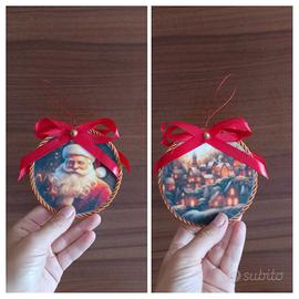 Medaglione natalizio Babbo Natale in pannolenci