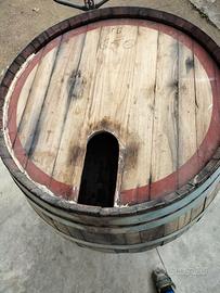 botte vino, giardino, tavolo, vasi... 