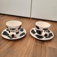 Tazzine da caffe' a forma di mucca