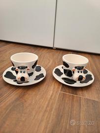Tazzine da caffe' a forma di mucca