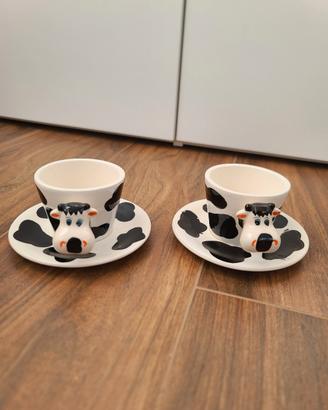 Tazzine da caffe' a forma di mucca