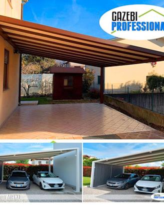 Gazebo pensilina 6x4 pesante copertura PVC auto