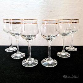 Set di 6 calici da vino in vetro - Mai usati
