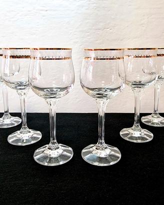 Set di 6 calici da vino in vetro - Mai usati