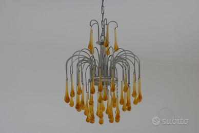 Lampadario vetro Murano originale Venini anni '40