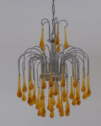 Lampadario vetro Murano originale Venini anni '40