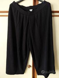 pantaloni culotte, palazzo cropped, pull‑on, wide‑