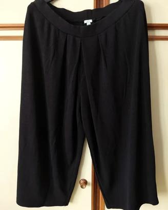 pantaloni culotte, palazzo cropped, pull‑on, wide‑