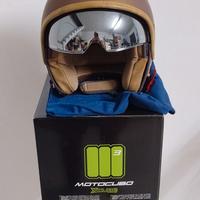 Casco jet con visierino a specchio a scomparsa