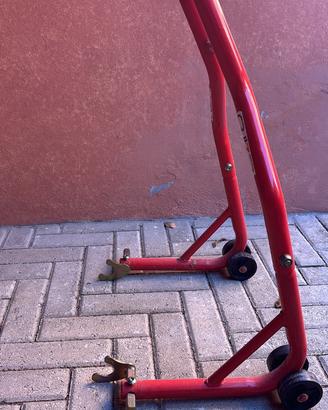 Cavalletto alza moto posteriore a forchetta