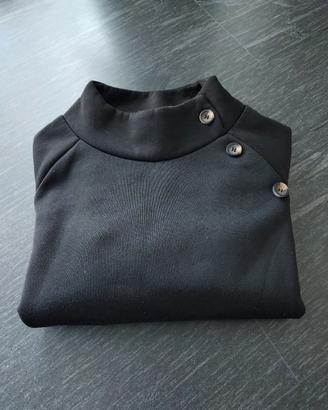 Felpa donna nera collo alto - taglia S