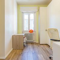 Scrivania bianco/faggio 120x58 con cassetto