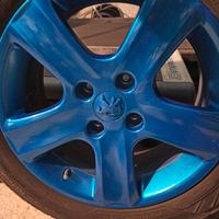 cerchi lega riverniciati nuovi blu diamantato