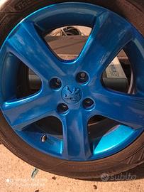 cerchi lega riverniciati nuovi blu diamantato