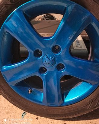 cerchi lega riverniciati nuovi blu diamantato