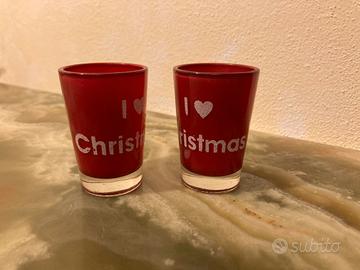 Coppia bicchierini portacandela - In vetro.