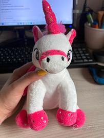 Peluche Unicorno Alato Rosa e Bianco