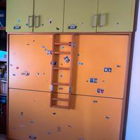 Mobile letto a castello a scomparsa con armadio