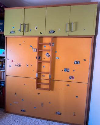 Mobile letto a castello a scomparsa con armadio