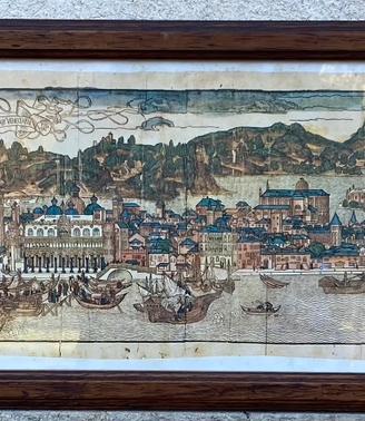 Stampa CIVITAS VENECIARU da incisione del XV sec.