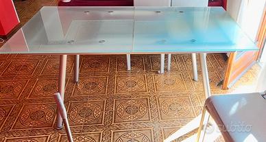 Tavolo vetro acidato Bontempi allungabile