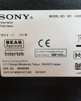 Smart Tv Sony Bravia KD43XE70