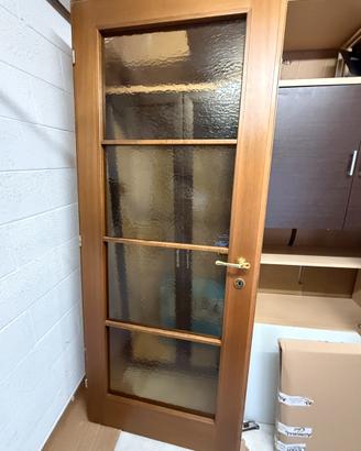 Porta da interno noce con vetro